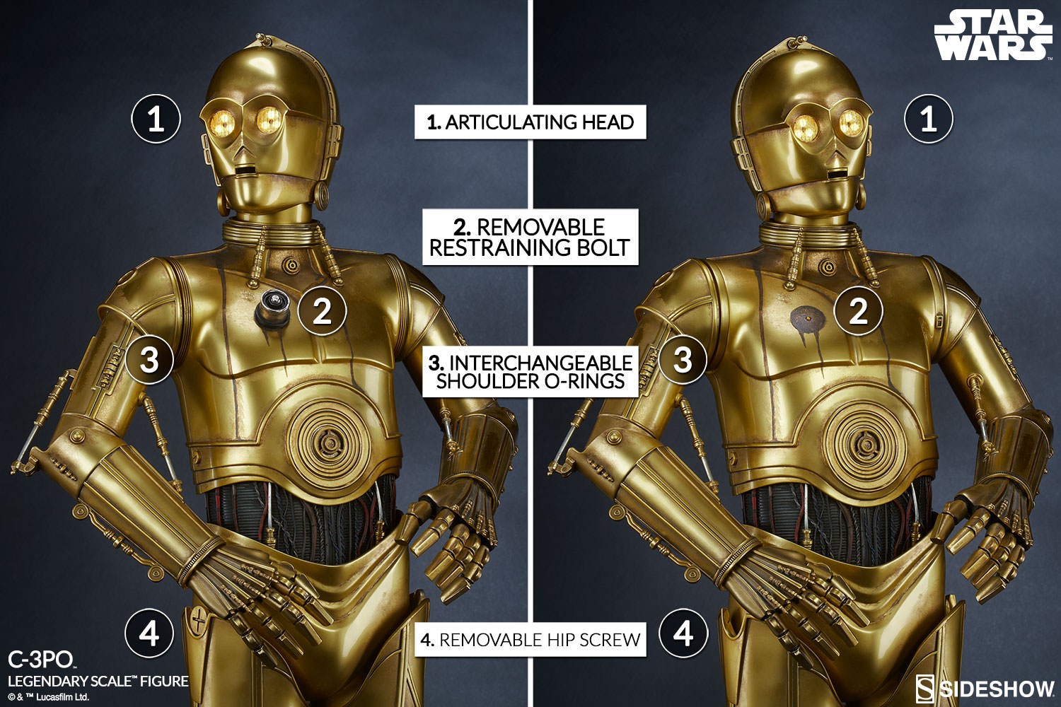 C-3PO Legendary Scale™ Figure by Sideshow Collectibles (displayed)